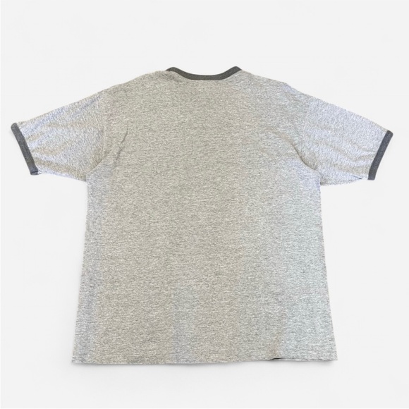 CHAPS RALPH LAUREN Vintage 90s Graphic Ringer T-Shirt USA Made Flag Mens L Grey - Picture 4 of 4